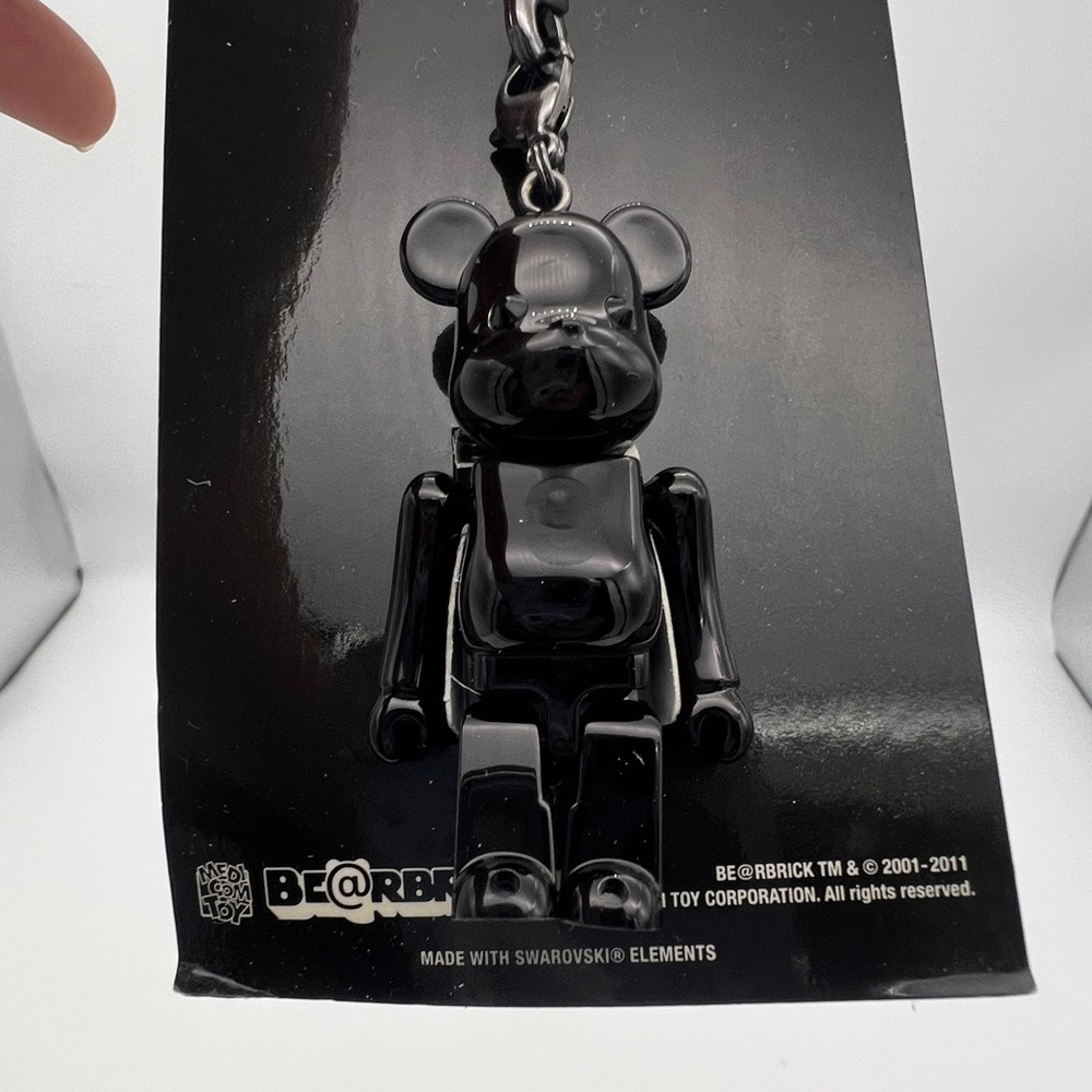 Bear Brick Birthday Black Keychain